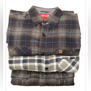 PRIME QUALITY! Set of 3 Plaid Button Down Shirts. Size Large. Winter ❄️ Code 123